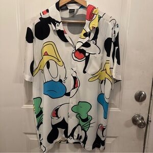 Disney Men's Mickey, Donald, Goofy Shirt - White, Black, Yellow, Blue, Green